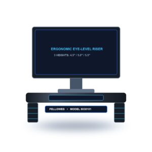 Fellowes Designer Suites Adjustable Monitor Riser and Desktop Organizer Stand